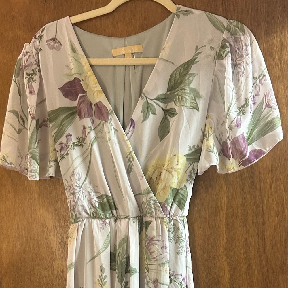 Pink Blush Floral Chiffon Maxi Maternity Dress- Size Large